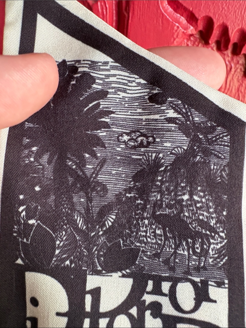 Black Tropical Print Silk Scarf